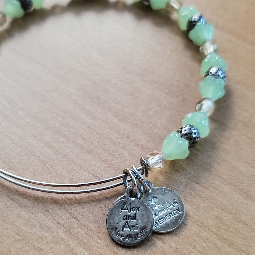 Alex and Ani Green Beaded Bracelet